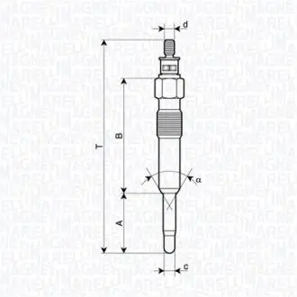 062900126304 MARELLI HONDA Свеча накала ACCORD 2.0TDI 95- MAGNETI MARELLI підбір по vin на Brocar