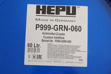 P999GRN060 Антифриз (зелений) G11 (60L) (1:1= -38°) HEPU підбір по vin на Brocar
