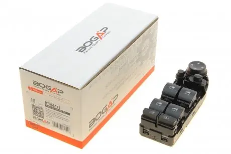 B7358115 Кнопка склопідіймача (L) BMW 5 (E60) 03-10 M47/M54/M57/N43/N46/N52/N53/N62 (блок) BOGAP підбір по vin на Brocar