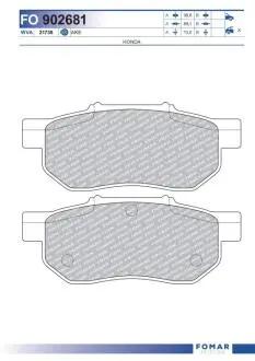 FO902681 Колодки гальмівні дискові (комплект 4 шт) FOMAR підбір по vin на Brocar