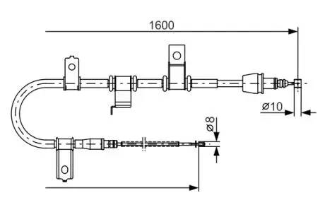 1987482073 HYUNDAI Трос тормозной лев. без ABS Getz BOSCH підбір по vin на Brocar