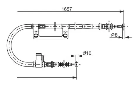 1987477502 Трос ручного гальма лів.626 92- BOSCH підбір по vin на Brocar