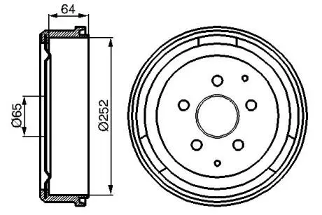 0986477033 Барабан гальмівний задн. VW T2 BOSCH підбір по vin на Brocar