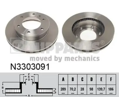 N3303091 Гальмiвнi диски NIPPARTS підбір по vin на Brocar