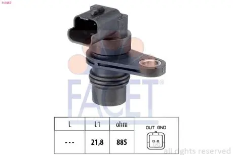 90487 Датчик колінвалу FACET підбір по vin на Brocar