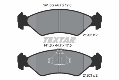 2120203 Колодки гальмівні дискові, комплект TEXTAR подбор по vin на Brocar