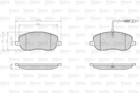 872261 Колодки гальмівні дискові, комплект VALEO підбір по vin на Brocar
