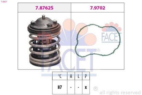 78827 Термостат, охлаждающая жидкость FACET підбір по vin на Brocar