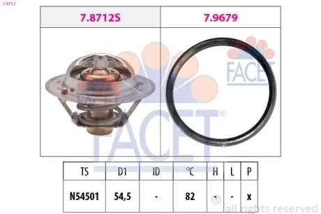 78712 Термостат, охлаждающая жидкость FACET підбір по vin на Brocar