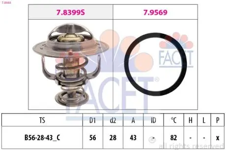 78444 Термостат, охлаждающая жидкость FACET підбір по vin на Brocar