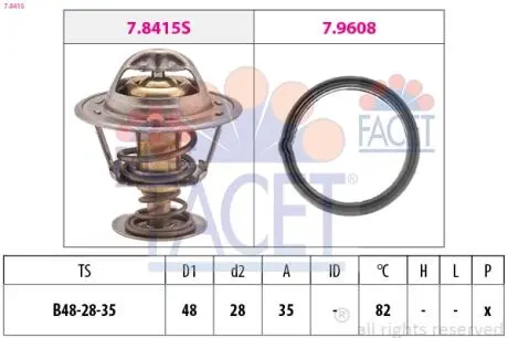 78415 Термостат, охлаждающая жидкость FACET підбір по vin на Brocar