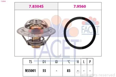 78304 Термостат, охлаждающая жидкость FACET підбір по vin на Brocar