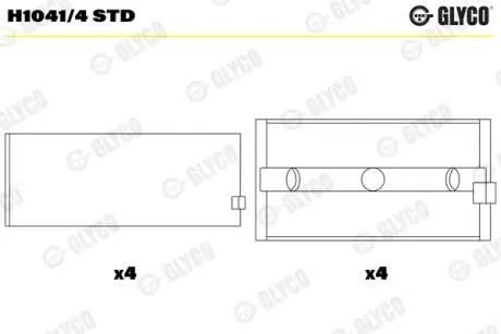 H10414STD Подшипник коленвала GLYCO підбір по vin на Brocar