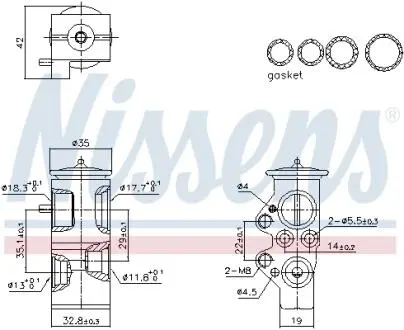 999428 Клапан розширювання NISSENS подбор по vin на Brocar