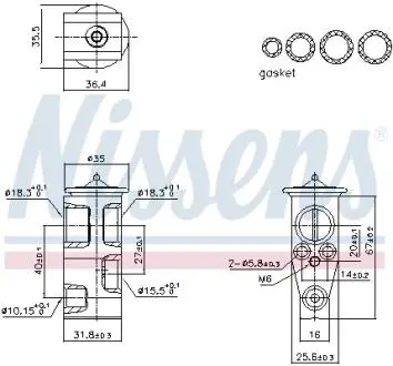 999444 Клапан розширювальний кондиціонера NISSENS підбір по vin на Brocar