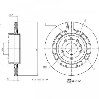 43812 Гальмівний диск FEBI BILSTEIN підбір по vin на Brocar