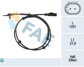 78322 Датчик, кількість обертів колеса FAE підбір по vin на Brocar