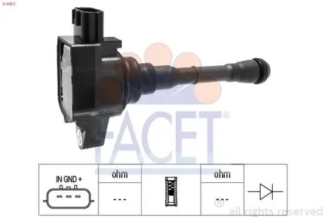 96451 Котушка системи запалювання FACET підбір по vin на Brocar