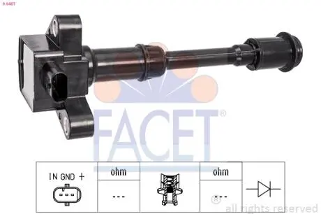 96461 Котушка системи запалювання FACET підбір по vin на Brocar