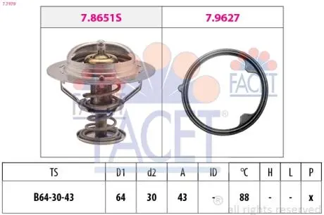 77979 Автозапчастина FACET підбір по vin на Brocar