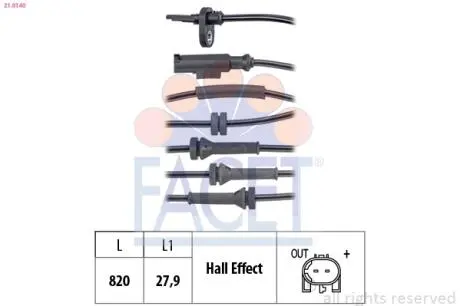 210140 Датчик швидкості (abs) FACET подбор по vin на Brocar