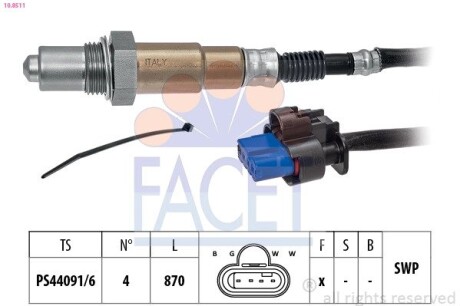 108511 Автозапчастина FACET підбір по vin на Brocar