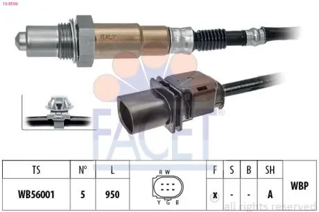 108506 Кисневий датчик FACET подбор по vin на Brocar