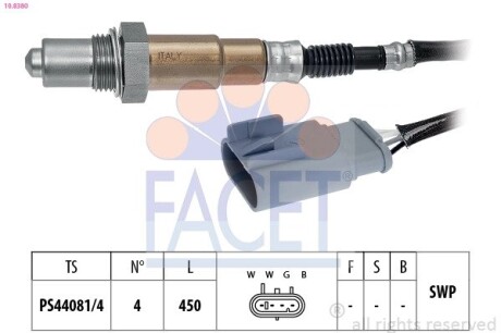 108380 Автозапчастина FACET підбір по vin на Brocar