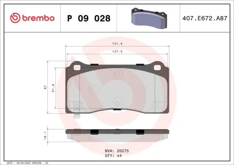 P09028 Автозапчастина BREMBO подбор по vin на Brocar