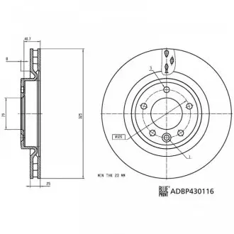 ADBP430116 Гальмівний диск BLUE PRINT підбір по vin на Brocar
