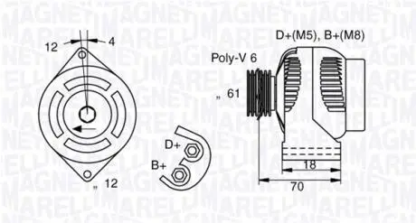 063377005010 Генератор MAGNETI MARELLI подбор по vin на Brocar