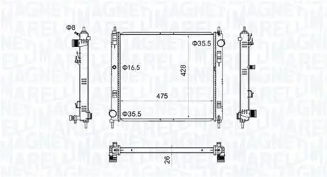 350213205500 Радіатор MAGNETI MARELLI підбір по vin на Brocar