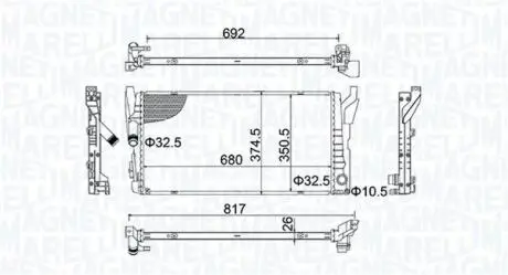 350213202800 Радіатор MAGNETI MARELLI підбір по vin на Brocar