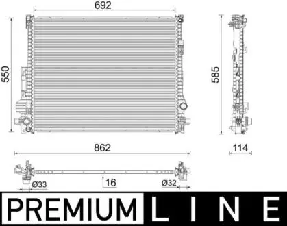 CR2607000P Радіатор, система охолодження двигуна MAHLE / KNECHT подбор по vin на Brocar