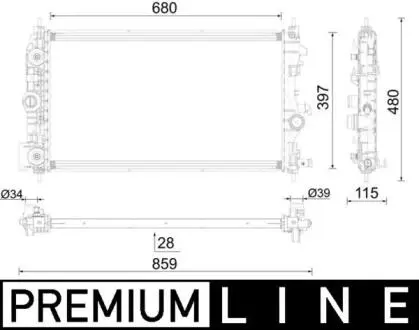 CR2591000P Радіатор MAHLE / KNECHT підбір по vin на Brocar