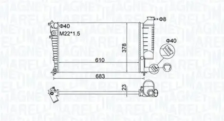 350213189500 Радіатор MAGNETI MARELLI підбір по vin на Brocar