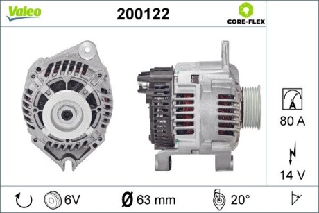 200122 Генератор VALEO підбір по vin на Brocar
