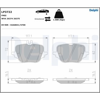 LP3722 Автозапчастина DELPHI підбір по vin на Brocar