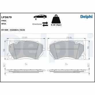 LP3679 Гальмівні колодки, дискові DELPHI підбір по vin на Brocar