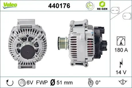 440176 Генератор VALEO подбор по vin на Brocar