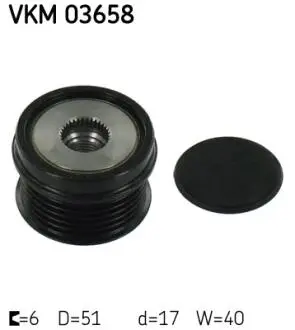 VKM03658 Шків генератора C-MAX II, FOCUS III, MONDEO IV,VOLVO SKF підбір по vin на Brocar