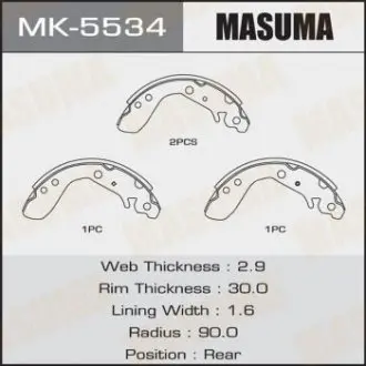 MK5534 Колодка тормозная барабанная (MK5534) MASUMA MASUMA підбір по vin на Brocar