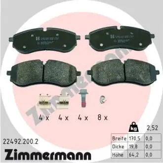 224922002 Колодки гальмівні дискові, к-кт ZIMMERMANN підбір по vin на Brocar
