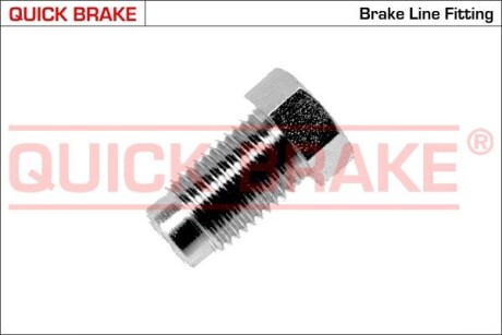 F З'єднувач трубки гальмівний (3/8''x24/11x21/d=5.0) QUICK BRAKE підбір по vin на Brocar