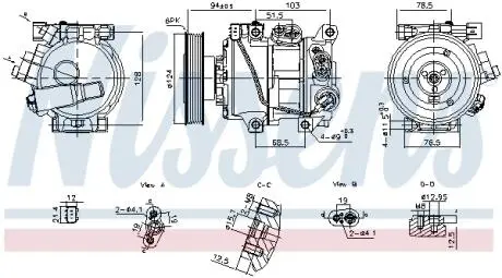 890896 Компресор кондиціонера NISSENS підбір по vin на Brocar