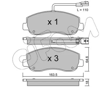 8228980 Гальмівні колодки передні Renault Master III/Opel Movano 10- CIFAM подбор по vin на Brocar