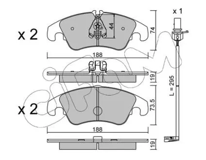 8227750K Гальмівні колодки перед.Audi A4 /A5 /Q5 2.7-4.2 07-18 CIFAM подбор по vin на Brocar