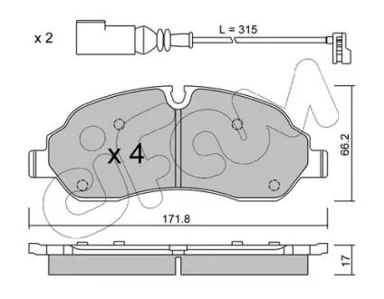 82210320 Гальмівні колодки перед. Ford Transit 2.0- 2.2 13- CIFAM подбор по vin на Brocar