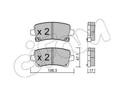 8228440 Гальмівні колодки задні Opel Insignia 08- (TRW) CIFAM подбор по vin на Brocar
