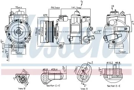890773 Компресор кондиціонера First Fit NISSENS подбор по vin на Brocar